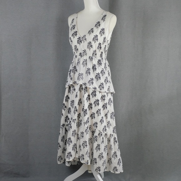 A.L.C. Judd V-Neck Sleeveless Tiered Cotton Dress - Picture 4 of 11